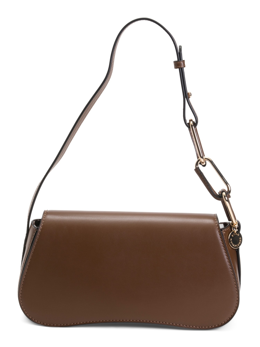 BCBGeneration Brown Leather Shoulder Bag with Gold Hardware